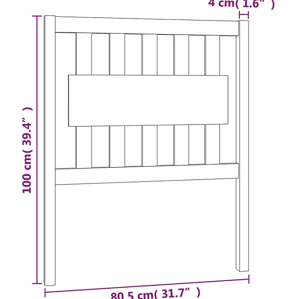 Vidaxl Tête de lit 80,5x4x100 cm Bois massif de pin* Tête De Lit
