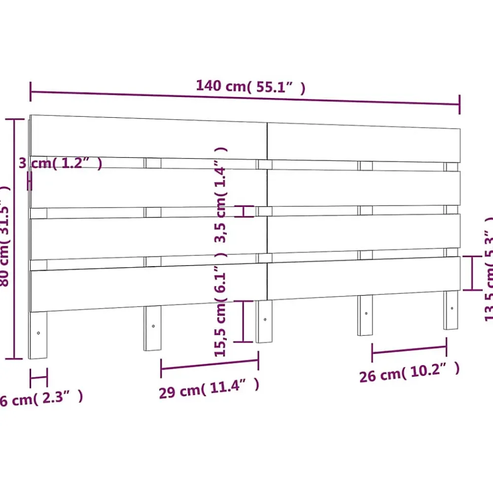 Vidaxl Tête de lit 140x3x80 cm Bois massif de pin* Tête De Lit