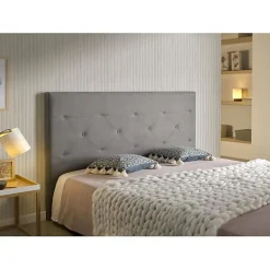Tête de lit Zafiro pour lit 100 en tissu gris 115x115x8.><noscript><img width=