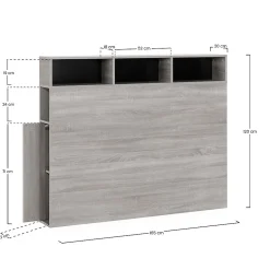 Tête de lit Zeus 165 cm blanc, 2 portes 9 trous><noscript><img width=