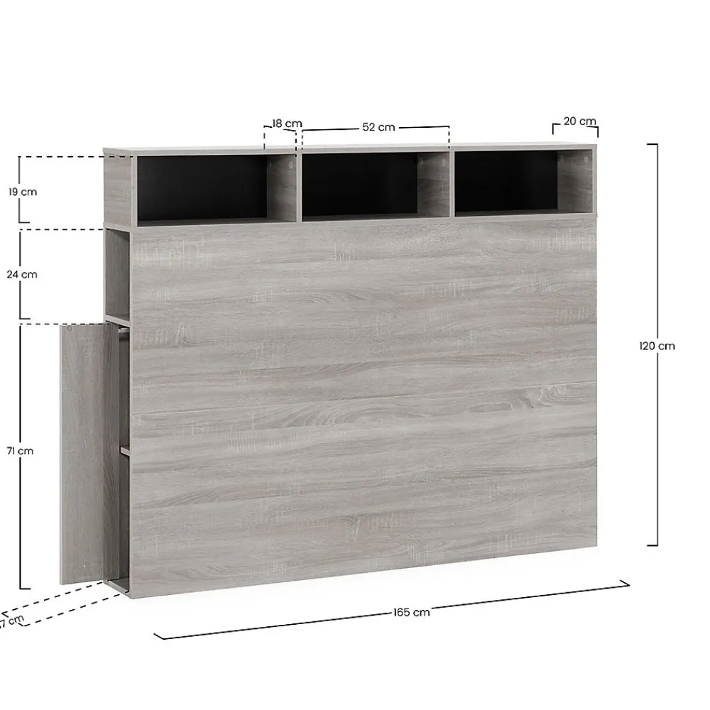 Tête de lit Zeus 165 cm blanc, 2 portes 9 trous>Vs Venta-Stock Outlet