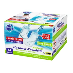 UHU Air max magnet - Recharges sans parfum pour absorbeur d'humidité Air max magnet, 2x 450g* Absorbeur D'Humidité