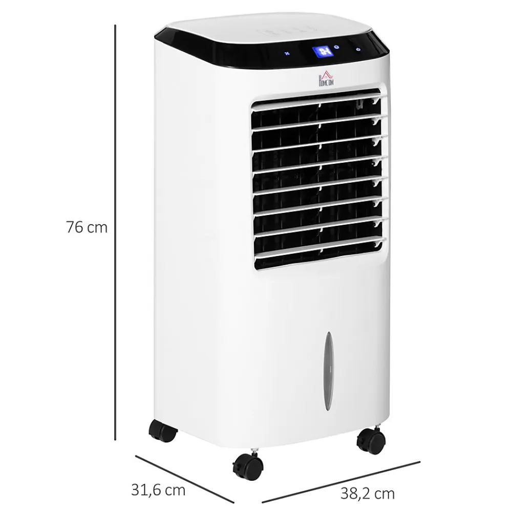 Ventilateur rafraichisseur humidificateur ioniseur 4 en 1 - portable oscillant 60W 10L - télécommande>Homcom Hot