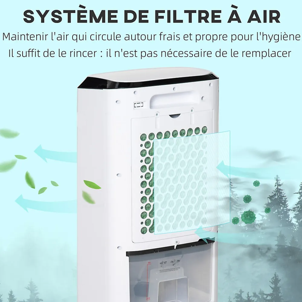 Ventilateur rafraichisseur humidificateur ioniseur 4 en 1 - portable oscillant 60W 10L - télécommande>Homcom Hot