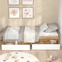 Vicco Lit denfant Blanc/Artisan 90x200 cm sans matelas*Enfant Lit Enfant
