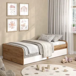 Vicco Lit denfant Blanc/Artisan 90x200 cm sans matelas*Enfant Lit Enfant