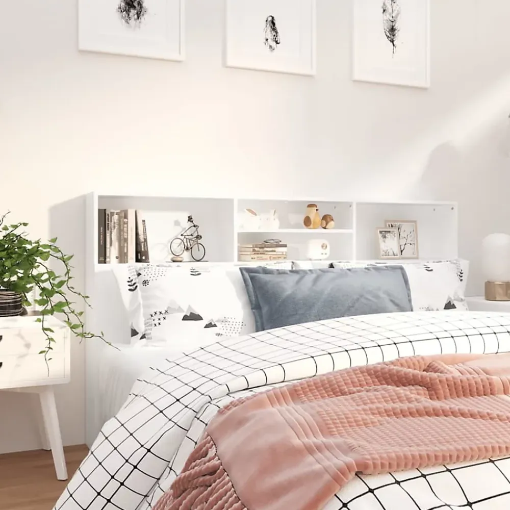 Vidaxl Armoire de tête de lit Blanc 180x19x103,5 cm 811880* Tête De Lit