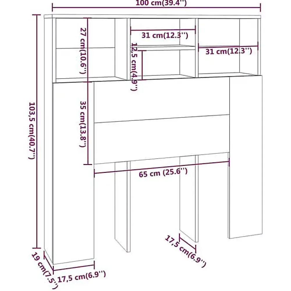Vidaxl Armoire de tête de lit Blanc brillant 120x19x103,5 cm* Tête De Lit