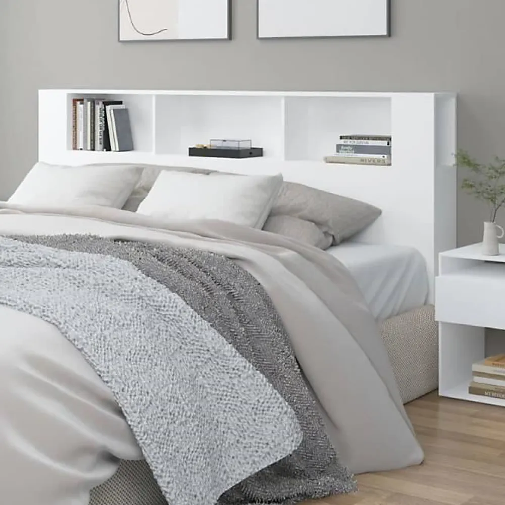 Armoire de tête de lit Blanc 200x18,5x104,5 cm 811952>Vidaxl Online