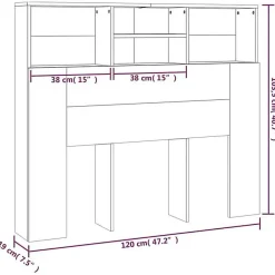 Vidaxl Armoire de tête de lit Chêne marron 100x19x103,5 cm* Tête De Lit