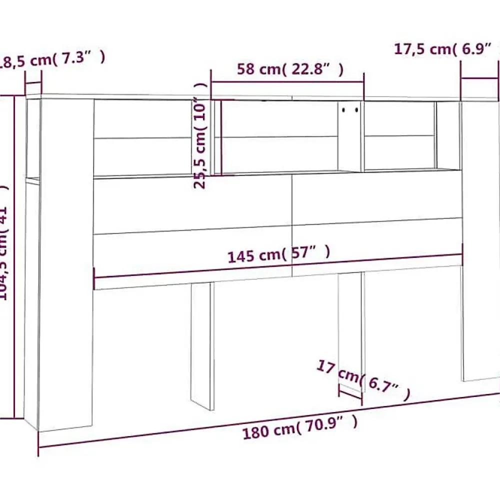 Vidaxl Armoire de Tête de Lit Murale Meuble de Chambre à Coucher Tête de Lit avec Rangement Accessoire de Lit Intérieur 811946* Tête De Lit