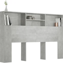 Armoire de tête de lit Gris béton 160x19x103,5 cm 811875><noscript><img width=
