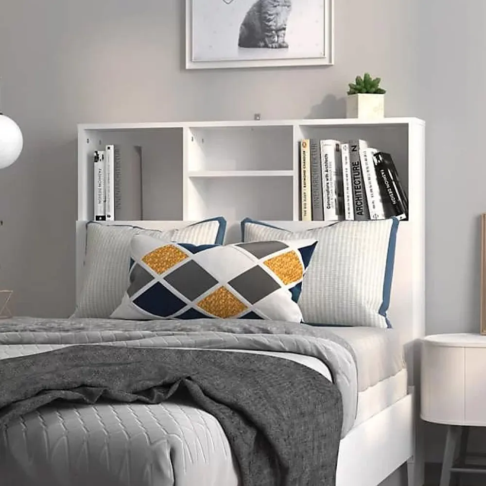 Vidaxl Armoire de tête de lit Blanc 100x19x103,5 cm 811844* Tête De Lit