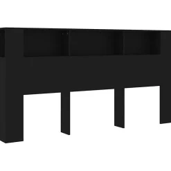 Armoire de tête de lit Noir 200x18,5x104,5 cm 811953>Vidaxl