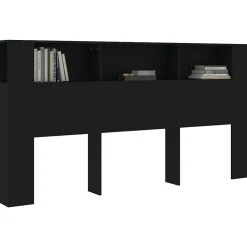 Armoire de tête de lit Noir 200x18,5x104,5 cm 811953><noscript><img width=