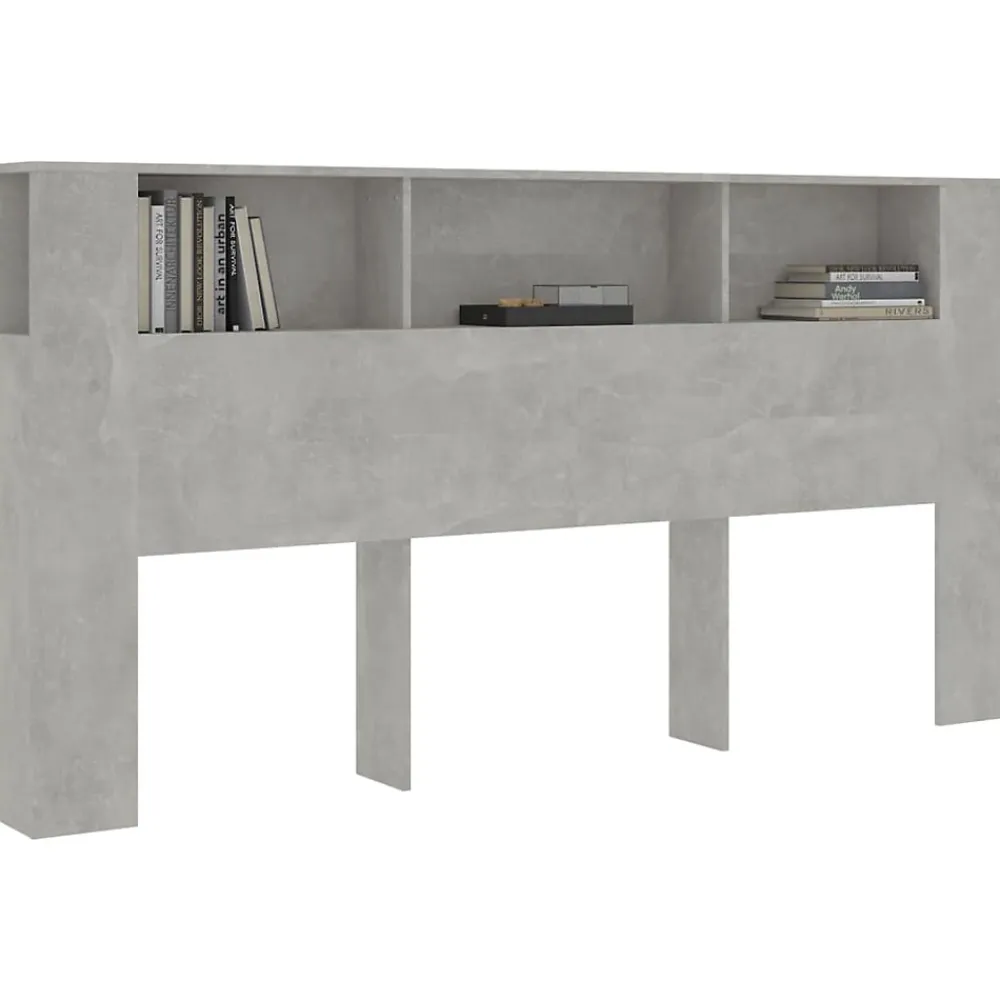 Vidaxl Armoire de tête de lit Gris béton 200x18,5x104,5 cm 811956* Tête De Lit