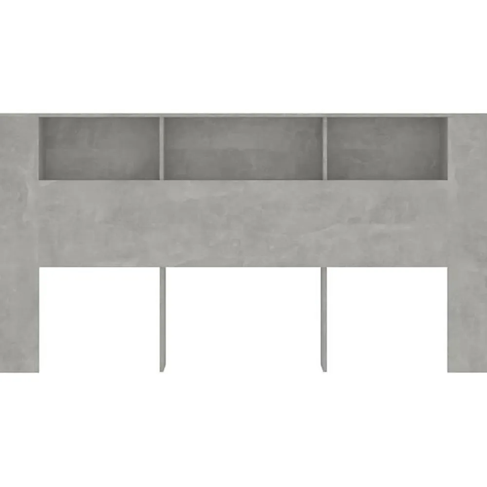 Vidaxl Armoire de tête de lit Gris béton 200x18,5x104,5 cm 811956* Tête De Lit