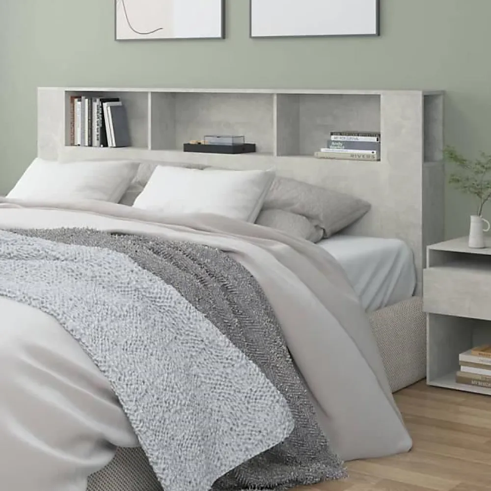 Vidaxl Armoire de tête de lit Gris béton 200x18,5x104,5 cm 811956* Tête De Lit