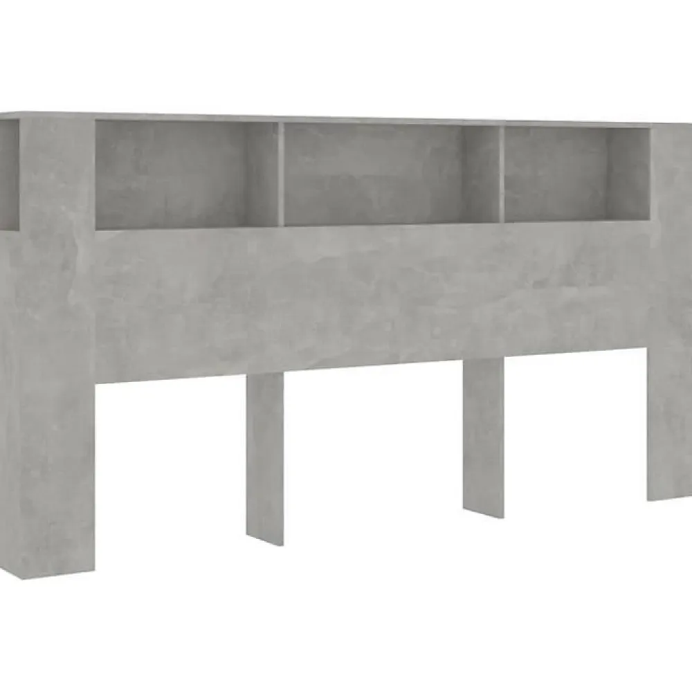 Vidaxl Armoire de tête de lit Gris béton 200x18,5x104,5 cm 811956* Tête De Lit