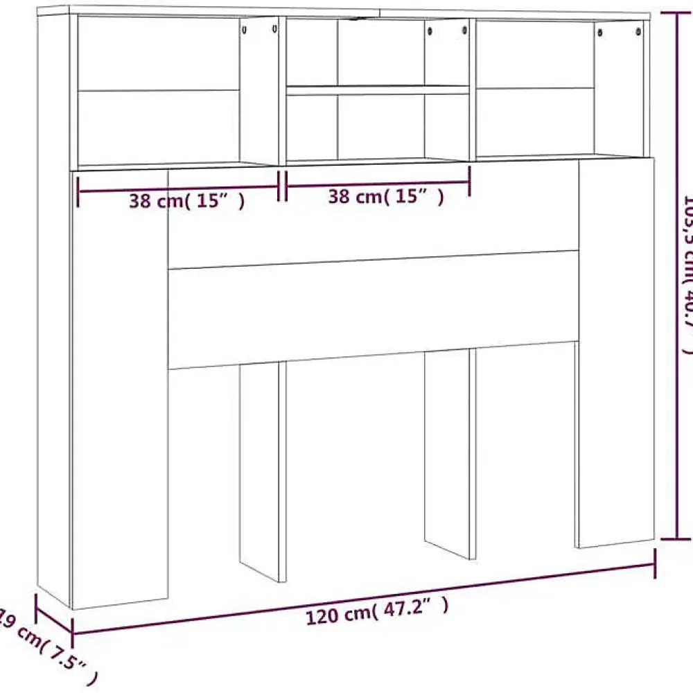 Vidaxl Armoire de tête de lit Noir 120x19x103,5 cm* Tête De Lit