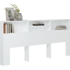 Vidaxl Armoire de tête de lit Blanc 220x19x103,5 cm 811898* Tête De Lit