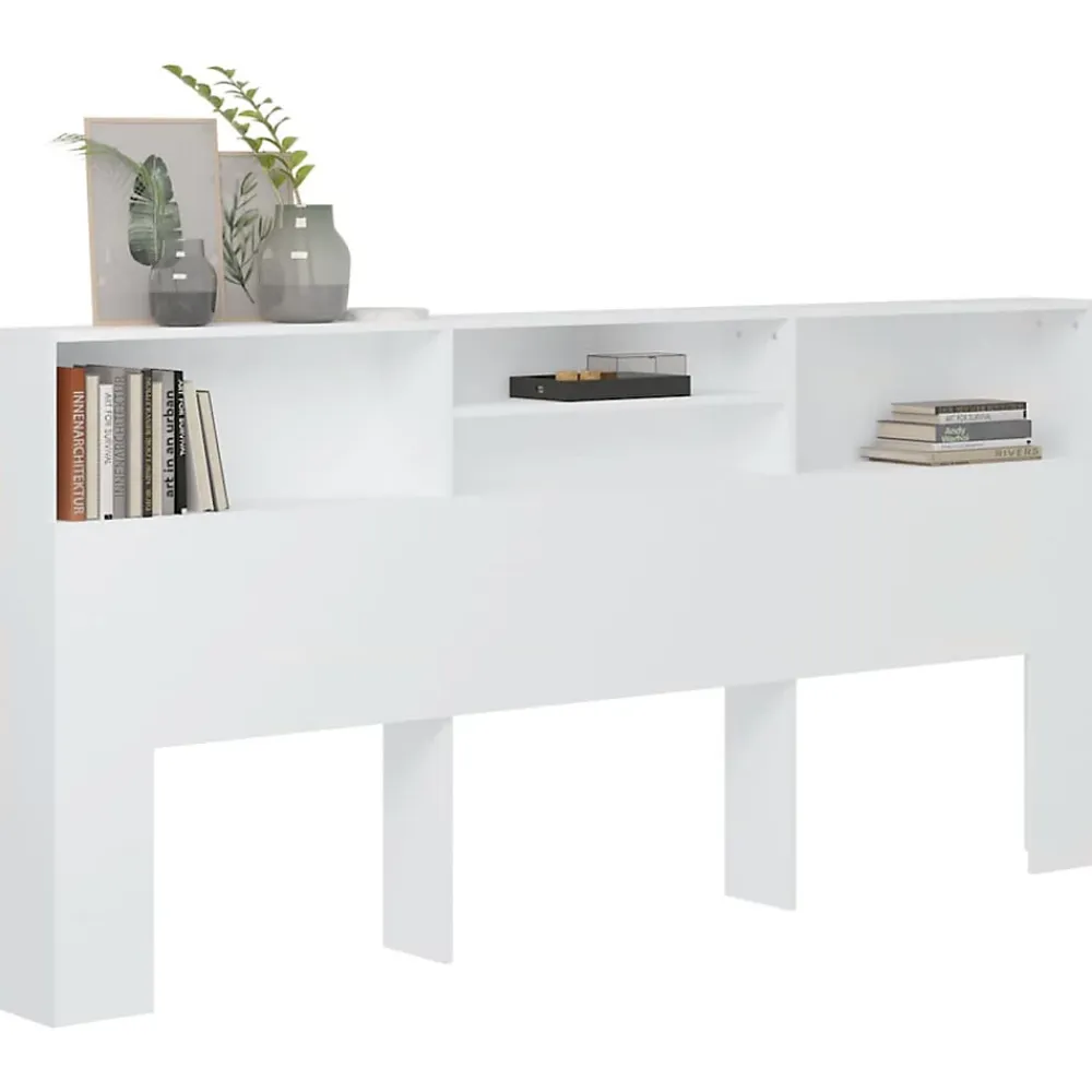 Vidaxl Armoire de tête de lit Blanc 220x19x103,5 cm 811898* Tête De Lit