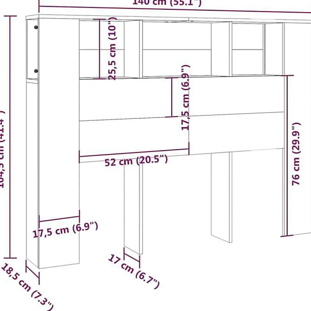 Armoire de tête de lit Blanc 140x18,5x104,5 cm 811925>Vidaxl Online
