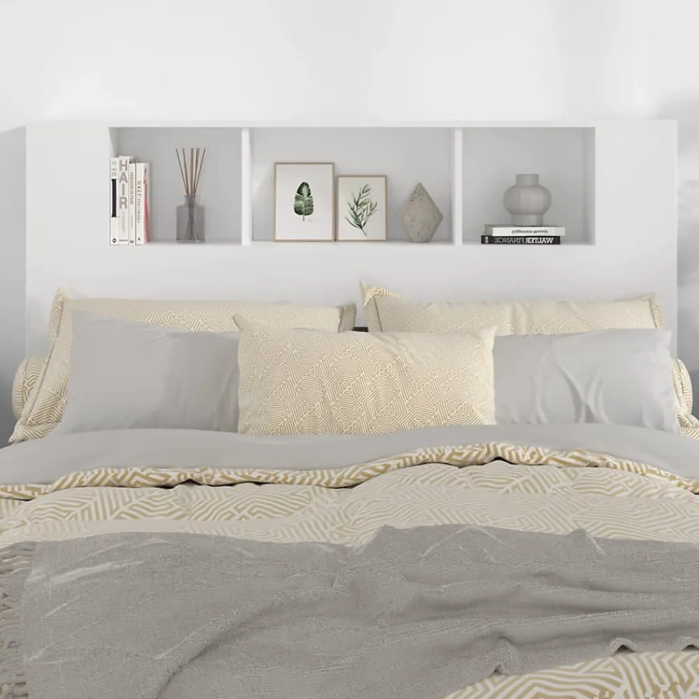 Armoire de tête de lit Blanc 140x18,5x104,5 cm 811925>Vidaxl Online