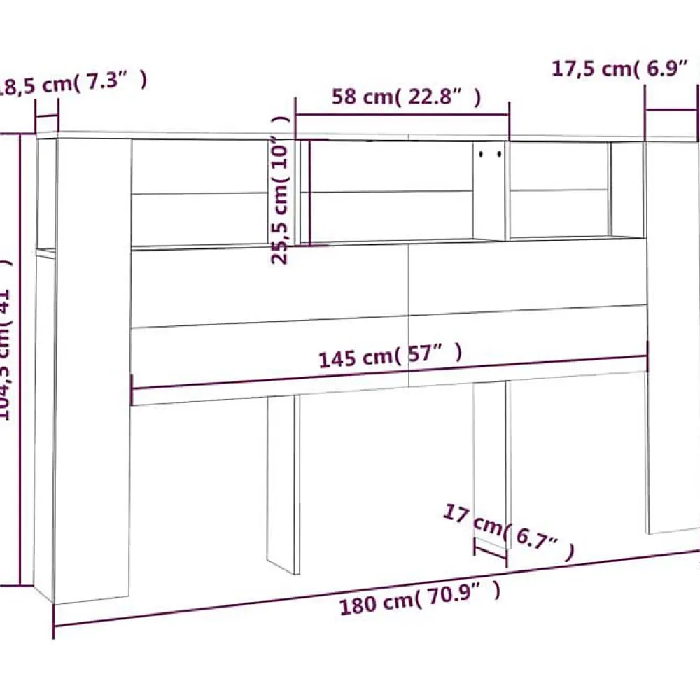 Vidaxl Armoire de tête de lit Blanc 180x18,5x104,5 cm 811943* Tête De Lit
