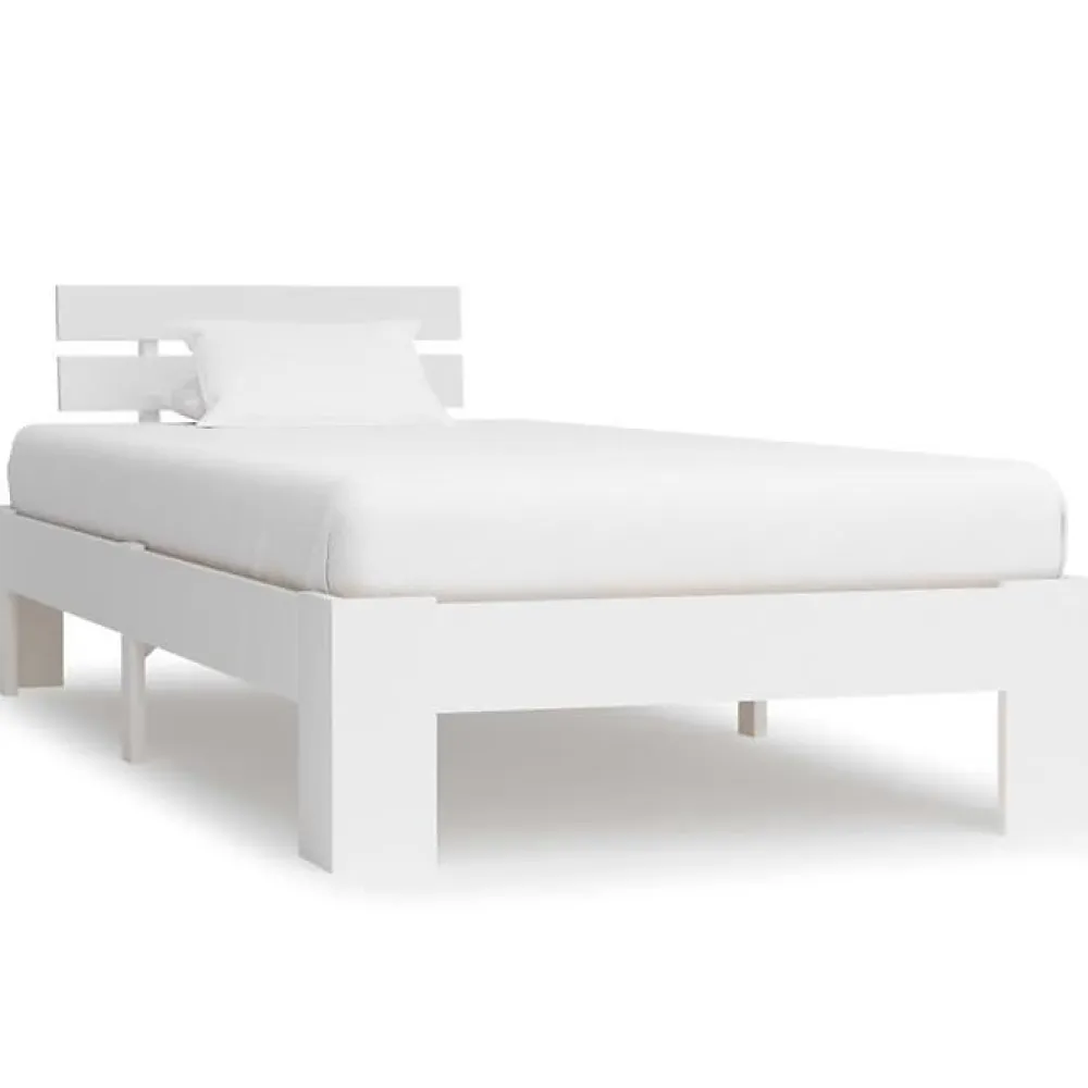 Cadre de lit Blanc Bois de pin massif 90 x 200 cm>Vidaxl New