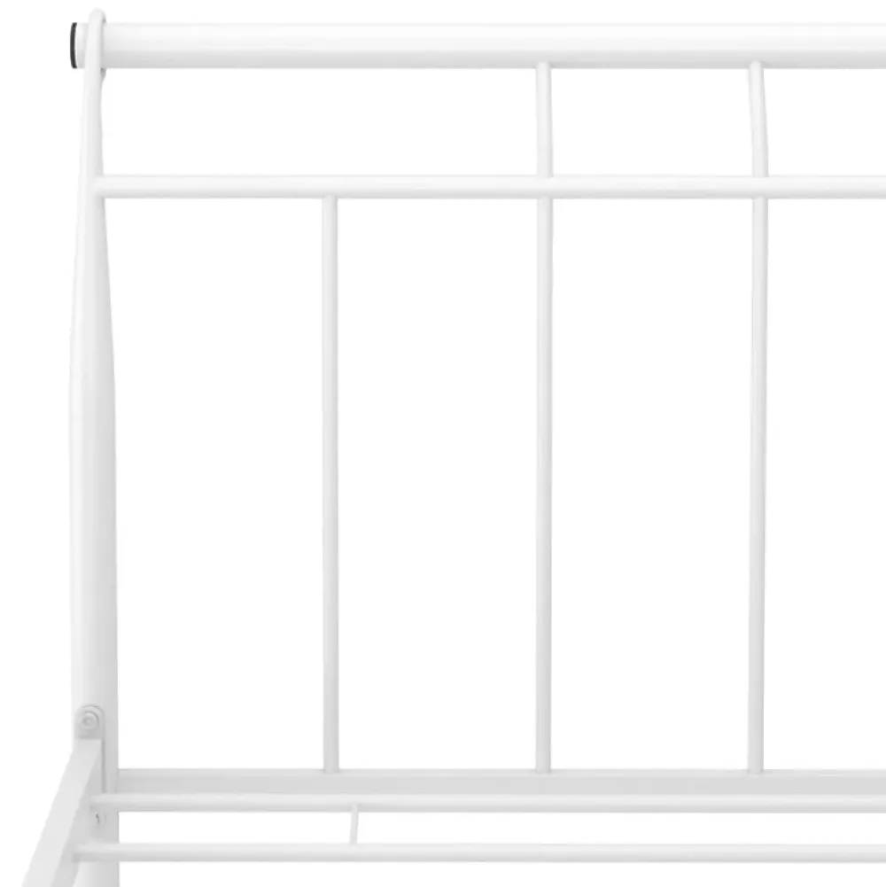 Vidaxl Cadre de lit Blanc Métal, 160x200 cm* Sommier