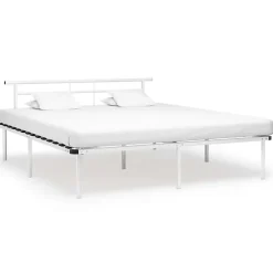 Vidaxl Cadre de lit Blanc Métal 180x200 cm* Sommier