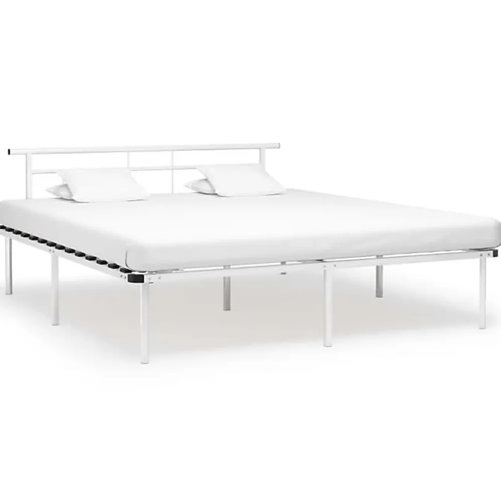 Vidaxl Cadre de lit Blanc Métal 180x200 cm* Sommier