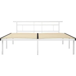 Vidaxl Cadre de lit Blanc Métal 180x200 cm* Sommier