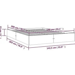 Cadre de lit Bois massif 140x200 cm 820042><noscript><img width=
