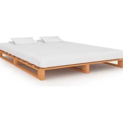 Vidaxl Cadre de lit de palette Marron Bois de pin massif 160 x 200 cm* Sommier