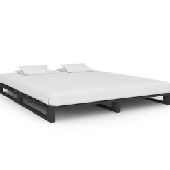 Cadre de lit de palette Gris Bois de pin massif 160 x 200 cm>Vidaxl Best