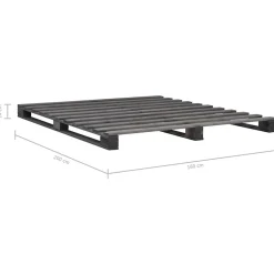 Cadre de lit de palette Gris Bois de pin massif 160 x 200 cm><noscript><img width=