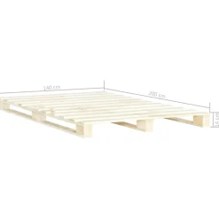 Cadre de lit de palette Bois de pin massif 140 x 200 cm><noscript><img width=