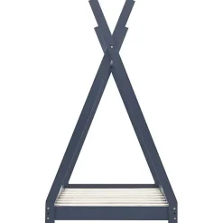 Cadre de lit d'enfant Gris Bois de pin massif 70x140 cm><noscript><img width=