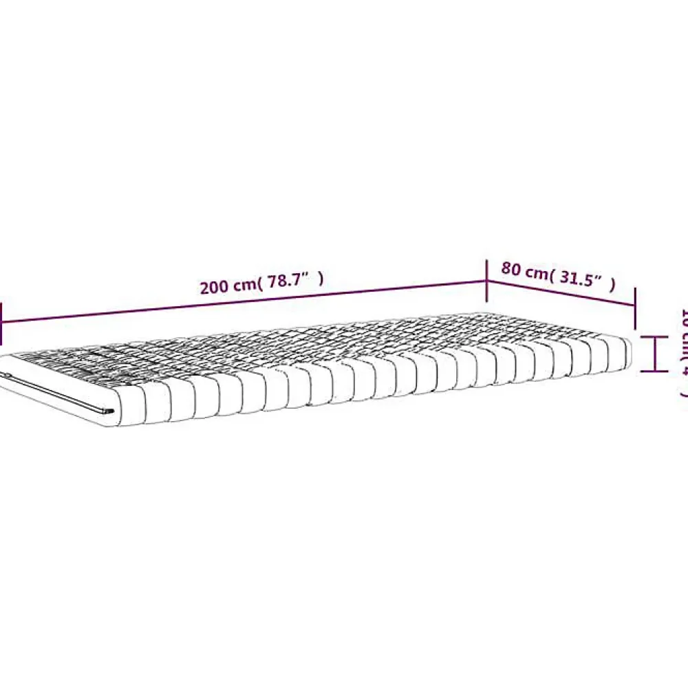 Vidaxl Matelas en mousse blanc 80x200 cm 7 zones dureté 20 ILD,matelas de lit,matelas rafraîchissant,matelas souple,356349* Matelas