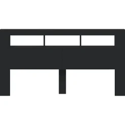 Vidaxl Tête de Lit à LED, Accessoire de Lit, Tête de Cadre de Lit, Meuble de Chambre à Coucher, Noir 200x18,5x103,5 cm Bois 837366* Tête De Lit