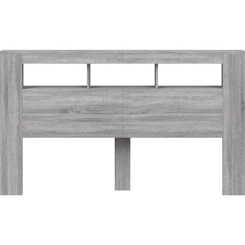 Tête de Lit à LED, Panneau avec Rangement, Accessoire de Lit, Tête de Cadre de Lit Chambre, Sonoma Gris 837363>Vidaxl Sale
