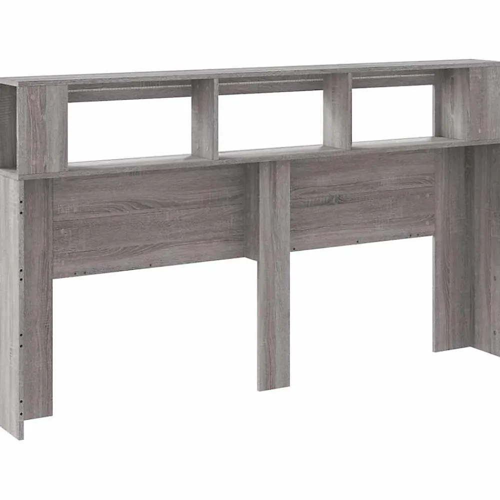 Tête de Lit à LED, Panneau avec Rangement, Accessoire de Lit, Tête de Cadre de Lit Chambre, Sonoma Gris 837363>Vidaxl Sale