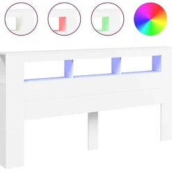 Tête de Lit à LED, Panneau de Lit avec Rangement, Accessoire de Cadre de Lit, Meuble de Chambre à Coucher Maison, 837365>Vidaxl Discount