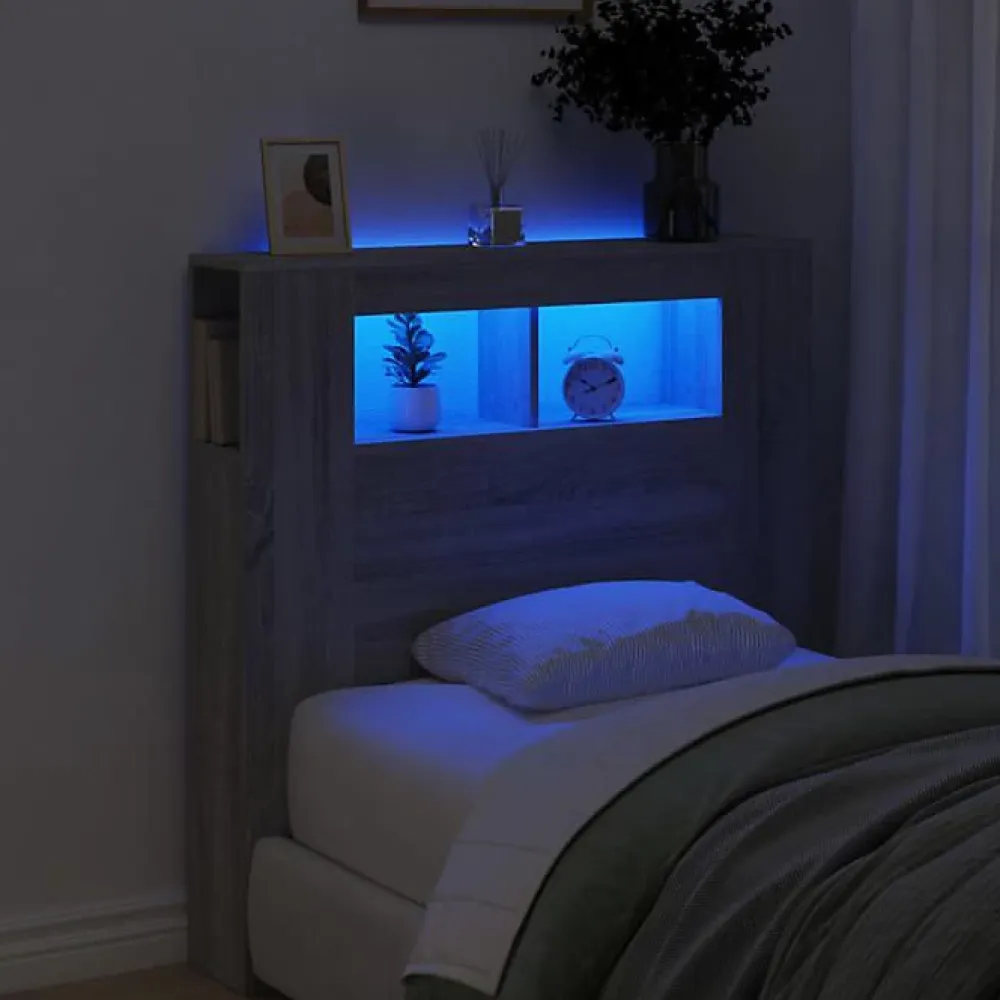 Vidaxl Tête de Lit à LED, Tête de Cadre de Lit, Accessoire de Lit Simple, Meuble de Chambre à Coucher Maison Intérieur, 837335* Tête De Lit
