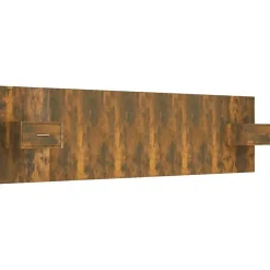 Vidaxl Tête de lit avec armoires Chêne fumé Bois d'ingénierie 3115729* Tête De Lit