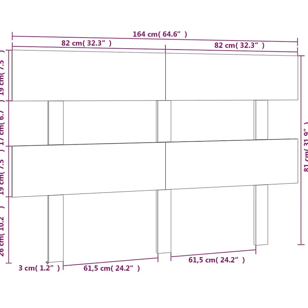 Vidaxl Tête de lit Blanc 164x3x81 cm Bois massif de pin 819081* Tête De Lit