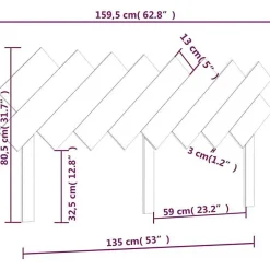 Vidaxl Tête de lit Blanc 159,5x3x80,5 cm Bois massif de pin 819231* Tête De Lit