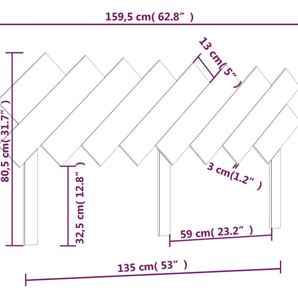 Vidaxl Tête de lit Blanc 159,5x3x80,5 cm Bois massif de pin 819231* Tête De Lit